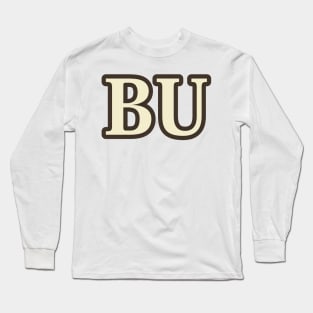 BU Gray White Long Sleeve T-Shirt